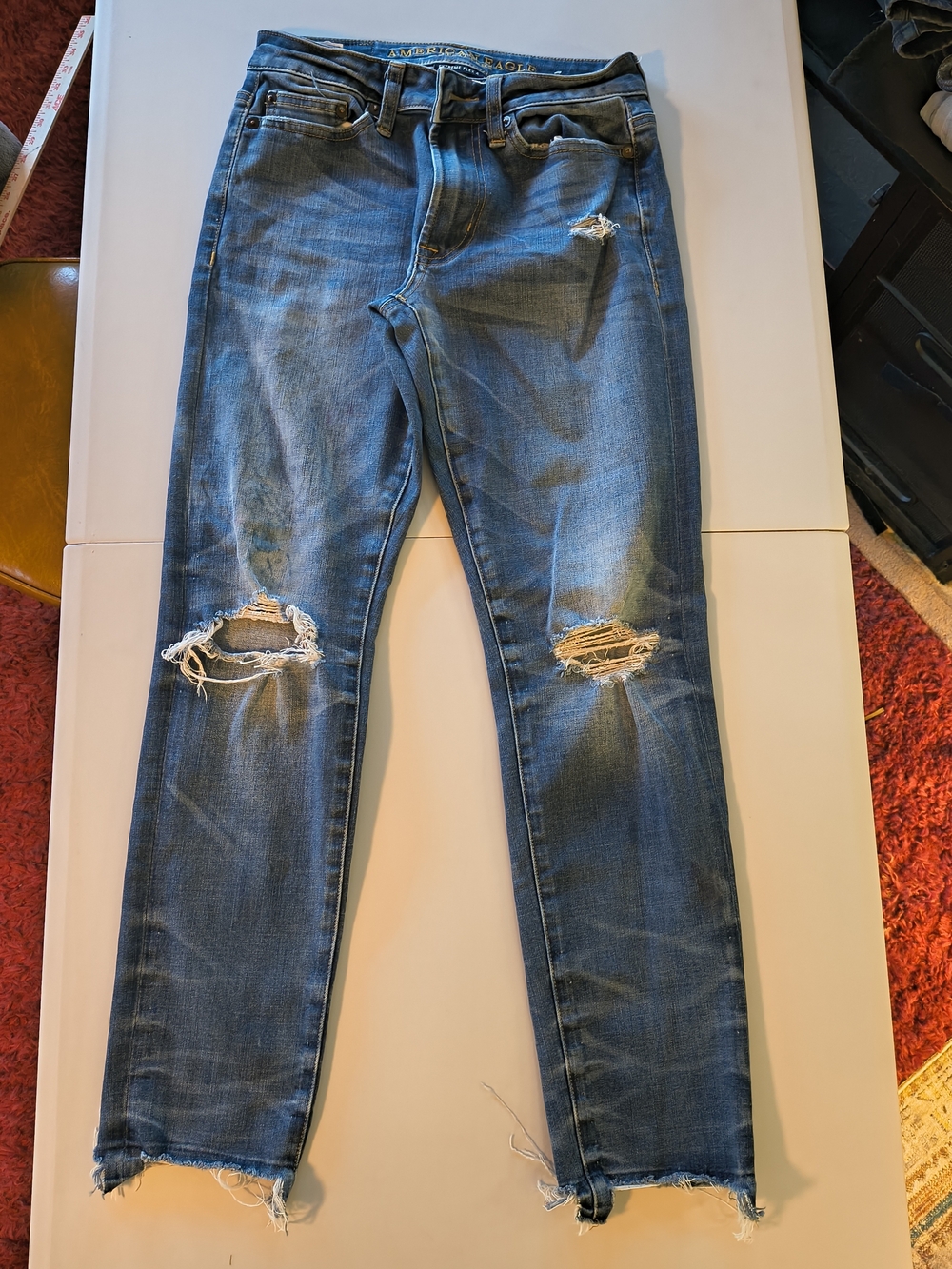 Women's American Eagle Outfitters extreme flex 4 blue jeans size 26 inseam 27"